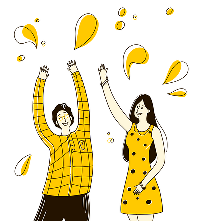 Life is beautiful beautiful character design characters connections cute design emotions happy hello world illustration life light love people style yellow