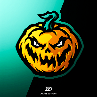 Pumpkin Logo esports evil forsale gaming graphicdesign green halloween haunted logo logodesign logos mascot oragne photoshop pumpkin scary spooky sports vector vector illustration
