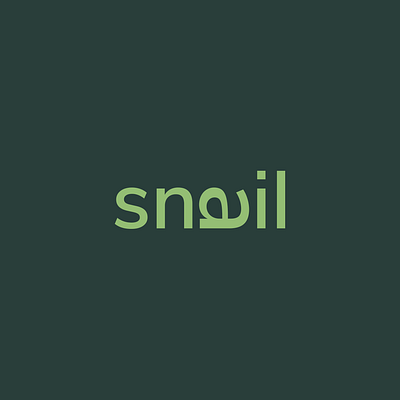 snail design flat logo typography