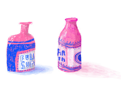 Hand Drawn Bottles illustration illustrator procreate texture