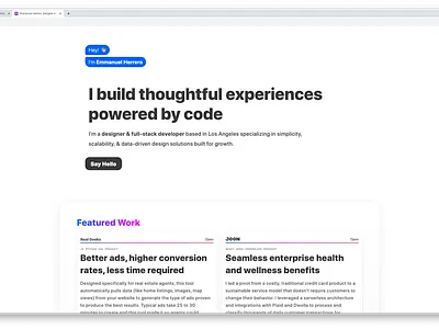 New Personal Website animations css html javascript react responsive