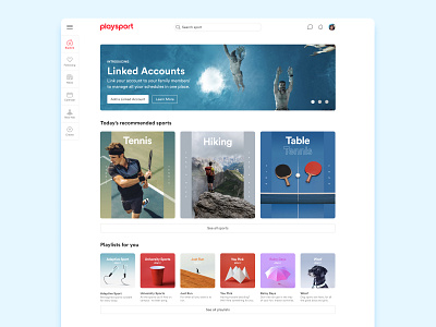 PlaySport | Explore Page cards design design sport sports design ui ui cards user interface visual design website website design