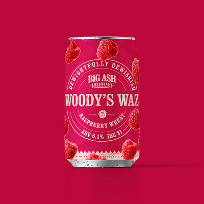 Woody's Waz Beer Can Design beer can design beer design beer label branding brewery brewery branding illustration label design logo packaging