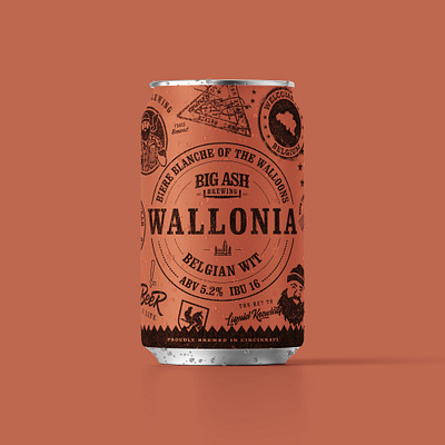 Wallonia Belgian Wit Beer Can Design beer can design beer design beer label brewery brewery branding label design packaging