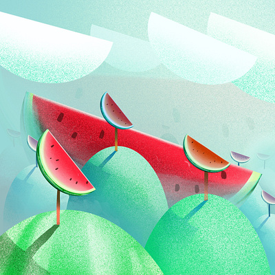 Watermelon World art branding concept concept art concept design design illustration landscape design landscape illustration logo visual art visualization