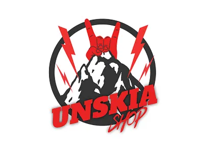 Unskia Shop Logo branding design logo logo design logodesign logotype rock logo shop design shop logo