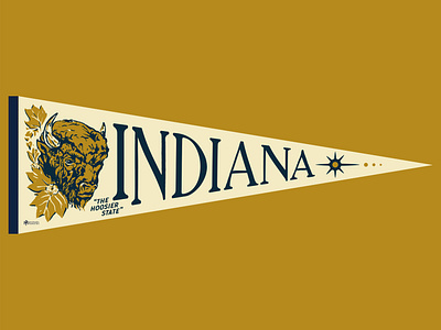 Indiana Pennant Design/Illustration buffalo graphicdesign illustration indiana indianapolis pennant typography vector