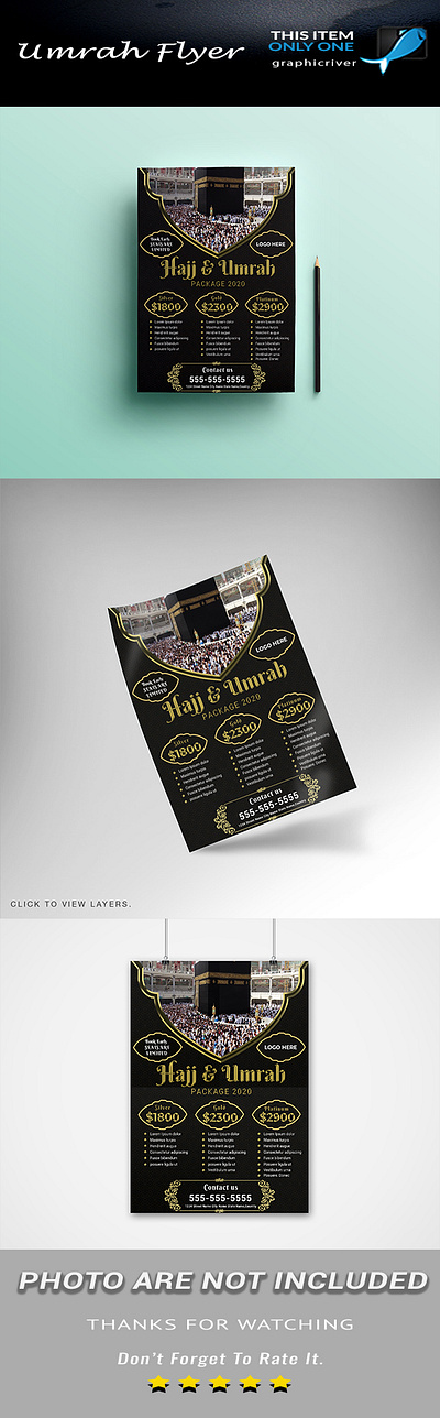 Umrah & Hajj Flyer Template branding design flyer design logo trifold brochure