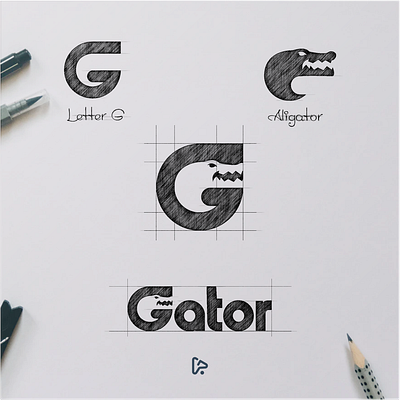 GATOR ( Letter G + Aligator ) aligator aligator logo animal animal logo brand branding crocodile design designer dual meaning garagephic studio graphic icon illustration inspiration letter g logo negative space negative space logo vector