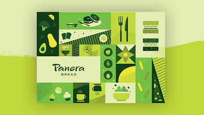 panera gift card design art collage design food gift card green health illustration illustrator minimal monochrome natural panera salad vector