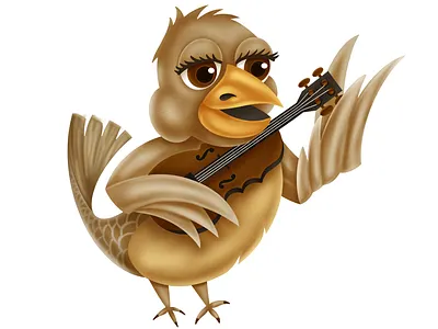 Cajun Tweety Sweetie bird cajun culture feather fiddle illustration music nature tweet violin