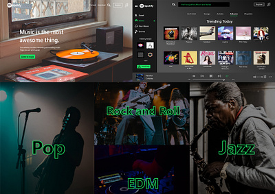 Ui Design Spotify app art artist design logo music musik spotify ui uiux ux web website