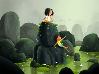 Blending with nature children creative dreem hiwow illustratio illustration instagram design love muhamed sajid nature