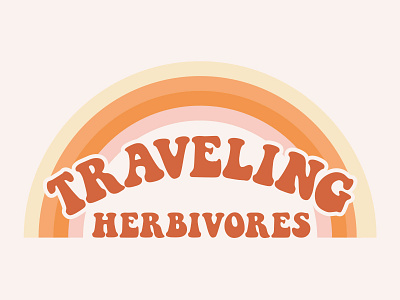 Traveling Herbivores 70s Logo 70s badge branding logo logodesign logotype retro seventies vegan vintage