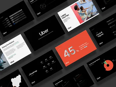 Presentation design for Uber black data data visualization design google slides icon illustration infographic infographics keynote pitch pitch deck powerpoint powerpoint presentation presentation design slide typography uber ui ux