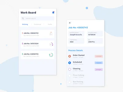 Tracking app For manufacturer branding design flat illustration industry management app manufacture minimal project management tracking app ui ui ux ui design ux ux design