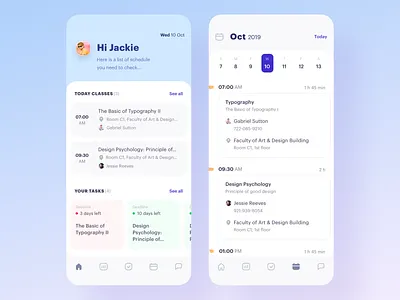 School Management App - Exploration app class clean concept education exploration schedule school ui university userinterface