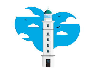 Illustration of a lighthouse in Odessa region design flat illustration illustrator minimal ui vector