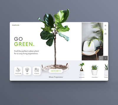 GoGreen | Landingpage concept green interface interior plant plants typography ui uidesign uiux userinterface web webdesigner website