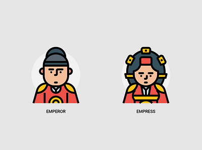 Emperor & Empress Avatar icons avatar icon illustration korea korean profile