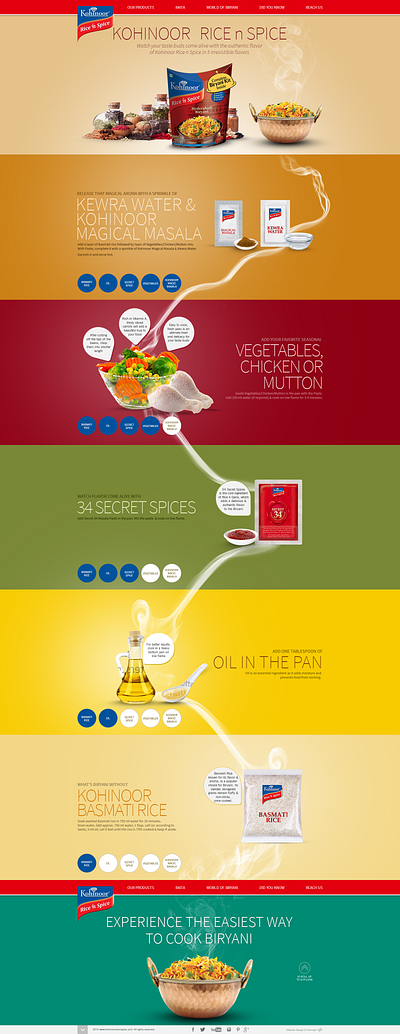 kohinoor rice n spice design typography ui web website