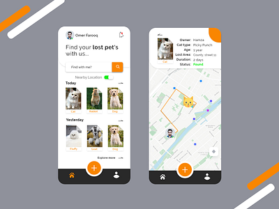 LOST - Mobile App app app design concept art design lost mobile mobile app design mobile ui pet pet care ui ui design user interface ux ux design