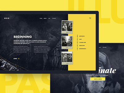 Illuminate the Past app design landing layout memory page subtl ui ux victim visuality visux web