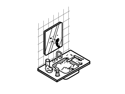 “Male penance” illustration injured inktober inktober2019 isometric shave vector