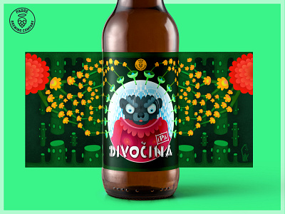 packaging / beer label beer bottle branding brewery colorful craft expressive hand drawn illustration label nature packaging trees vector