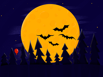 Boo! 👻 agency dribbbleweeklywarmup etheric forest fullmoon halloween illustration moon moonlight night procreate