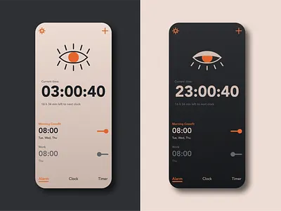 Alarm app design illustration minimal simple ui ux vector