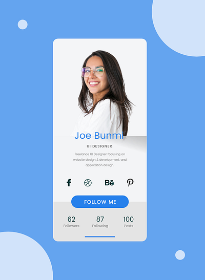 User Profile Design adobe adobexd daily 100 challenge dailyui design ui