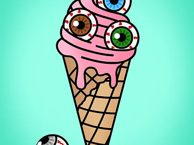 Eye-Scream creepy eyeball halloween ice cream ice cream cone soft serve spooky