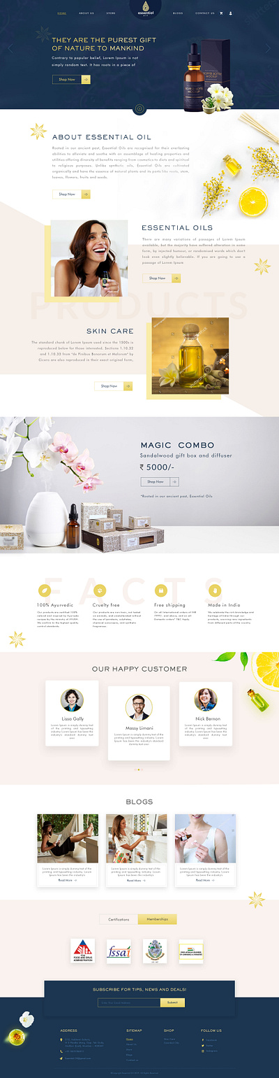 Essential Oil Website Homepage ui web