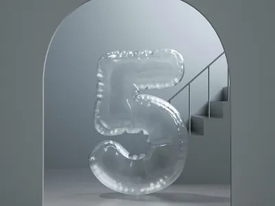 Inflate - Number 05 3d design illustration inflatable number typography