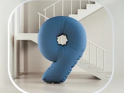 Inflate - Number 09 3d design illustration inflatable number typography