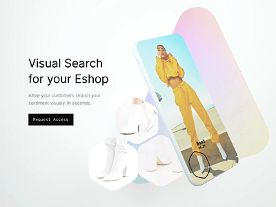 AI Visual Search Landing Page Intro 3d animation landing mobile ui web webdesign