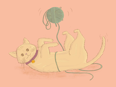 Playful cat illustration art artwork cat character design drawing dribbble illustration illustrator kitty kitty illustration
