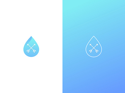 Arrow drop app logo design archer arrow blue bow brand identity cosmetic cosmetics drop line logo design pure water