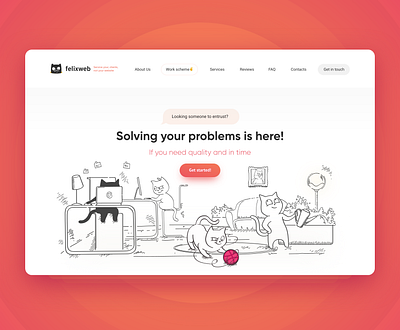 Hello Dribbble! art cats concept design desktop first shot illustration landing redesign ui ui design ux web website