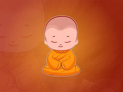 Little Monk brand design brandidentity branding cartoon logo clean concept creative design graphic design illustration logo mascot logo unique