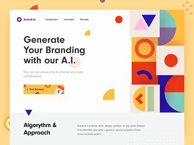 Brand.io Website brand identity brand website branding branding service colourful commercial design e commerce economical halo marketing target audience website