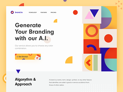 Brand.io Website brand identity brand website branding branding service colourful commercial design e commerce economical halo marketing target audience website