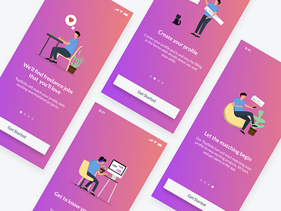 TopSkills - Onboarding Tour app branding design illustration ios onboarding ui ux vector welcome welcome page welcome screen welcome tour