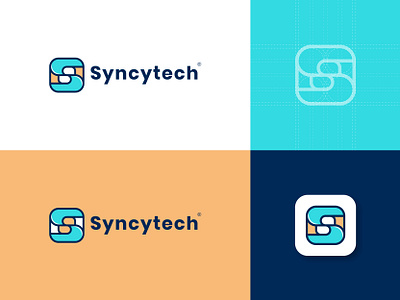 Syncytech Logo Design branding creative logo development digital logo mark monogram s logo s monogram technology typography wordmark