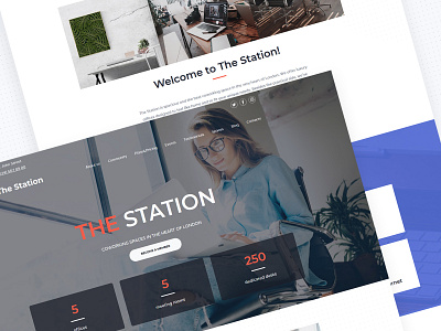 Coworking Website Template business coworking hub idea illustration template design templates web webdesign weblium website builder website concept website template