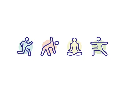 Fitness Icons exercise fitness health icon icon set icons illustration line meditation running vector workout