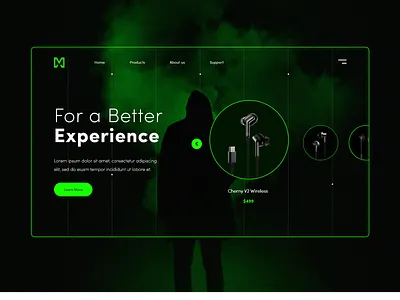 M Landing Page design e commerce ecommerce headphone homepage design landing page design shop store ui ui design uidesign user experience user interface design ux web design