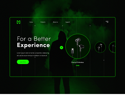 M Landing Page design e commerce ecommerce headphone homepage design landing page design shop store ui ui design uidesign user experience user interface design ux web design