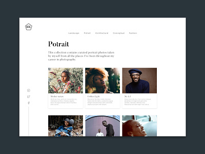 Photography Portfolio Concept design minimaldesign ui uidesign web